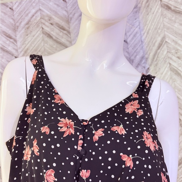 Sienna Sky Black Floral Jumpsuit, polkadot pattern size small - Picture 3 of 6